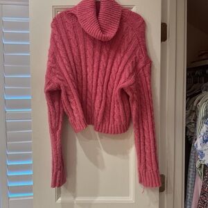 The Impeccable Pig Vibrant Pink Turtleneck Sweater